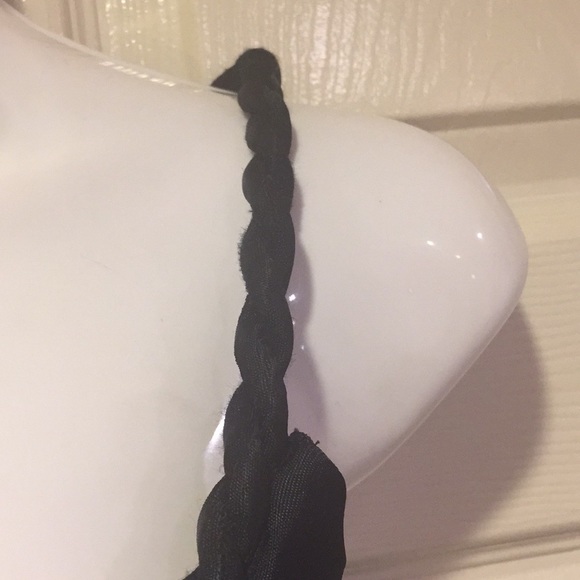 🛍2 for $40🛍NWOT Blk satin tank  braided detail on spaghetti strap and neckline - Picture 3 of 5